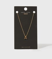 New Look Real Gold Plated A Initial Pendant Necklace